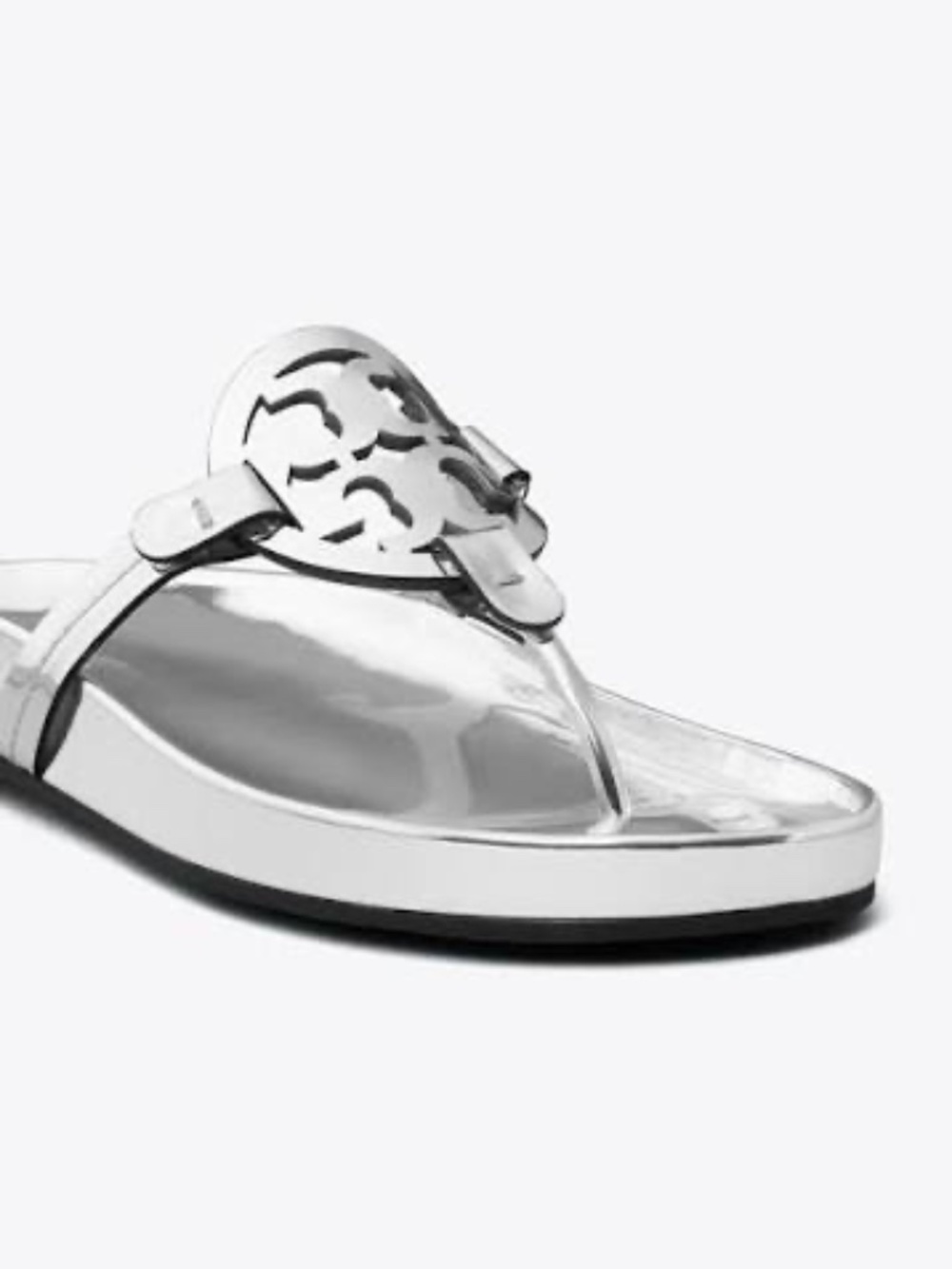 NIB Tory Burch Cloud Miller Metalic sandals -ARGENTO SILVER